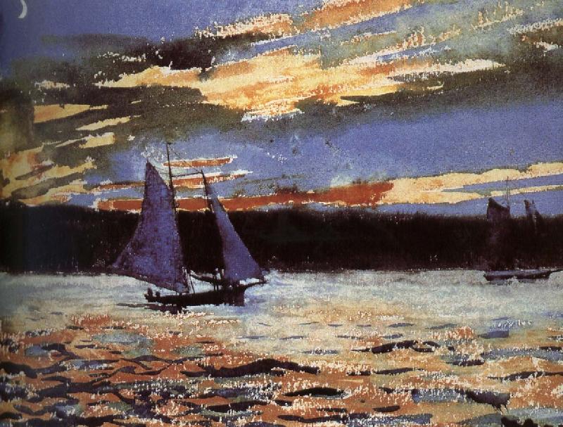 Winslow Homer Gera sunset scene